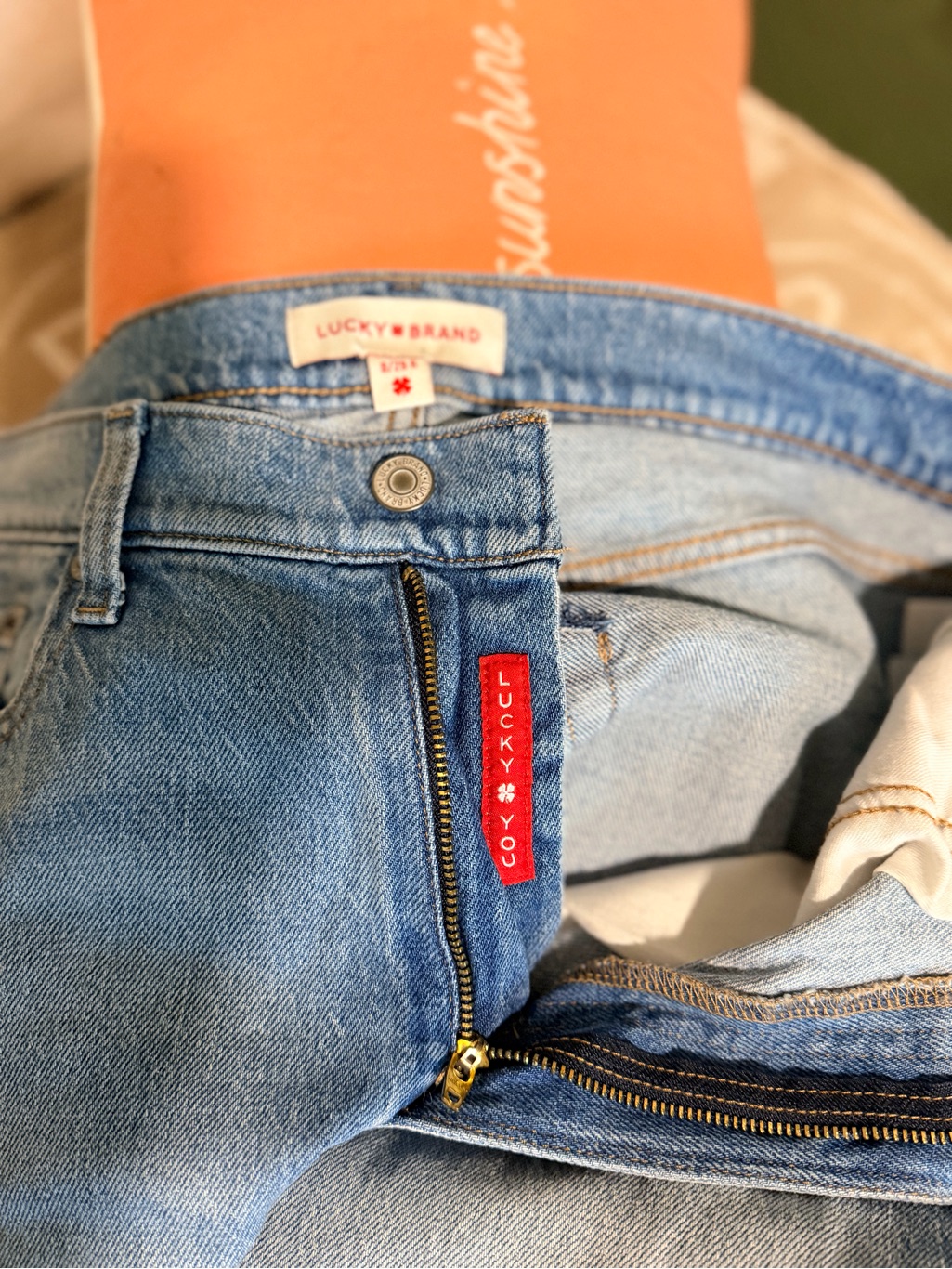 Lucky Brand Blue Denim Jeans With Red Label
